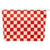 Picture of PAZIMIIK Makeup Bag Large Zipper Corduroy Make Up Pouch for Purse Travel Canvas Cosmetic Organizer for Women Brush Storage,Checkered Red