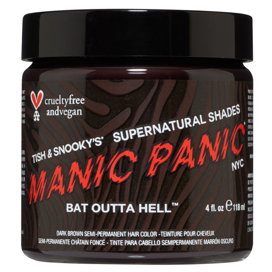 Picture of MANIC PANIC Bat Outta Hell Dark Brown Hair Dye - Supernatural - Semi Permanent Dark Espresso Brown Hair Color For Women And Men - Vegan, PPD & Ammonia Free (4oz)