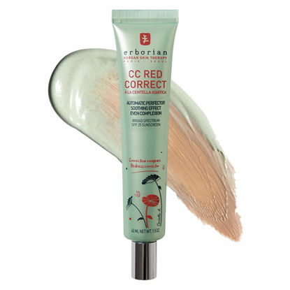 Picture of Erborian CC Red Correct - Skincare-First Green Color Corrector with Centella Asiatica, Illuminating Color Corrector with Redness Coverage & SPF 25 - Cica, Korean Skincare, 1.5 Oz