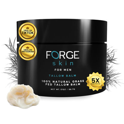 Picture of Forge Skin Men's Wrinkle Defense Beef Tallow Balm for Skin- 1.77 OZ | Mens Skin Care Anti-Aging Wagyu Face Cream - Facial Skincare Moisturizer for Wrinkles, Dark Circles, and Fine Lines