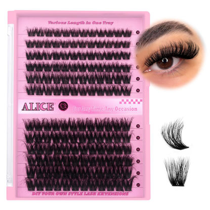 Picture of Fluffy Volume Lash Clusters DIY Lash Extensions 10-20MM Cluster Eyelashes 144pcs Wispy Individual Lashes Eyelash Extensions DIY at Home by ALICE