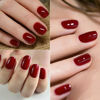 Picture of AILLSA Cherry Red Gel Nail Polish Burgundy Dark Gel Polish Blood Color Fall Winter Gel Polish Garnet Carmine Opaque Nails Soak Off U V Gel Polish Manicure Salon at Home Christmas Gifts 0.51 Fl Oz/GF03