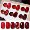 Picture of Born Pretty Burgundy Red Gel Nail Polish Set Ruby Red Glitter Cat Magnetic Eye Gel Nail Polish Christmas Blood Red Cherry Wine Red Gel Polish Collection Soak Off Gel Nail Kit Minicure DIY Gifts 6PCS
