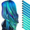 Picture of FESHFEN Colored Hair Extension, 12 PCS Teal Blue and Royal Blue Clip in Hair Extension Highlight Colorful Straight Synthetic Hairpieces for Women Girls, 22 inch