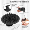 Picture of Meartchy Silicone Scalp Massager Shampoo Brush, Scalp Brush for Hair Growth & Dandruff Removal, Hair Scrubber Scalp Stimulator Exfoliator Brush with Soft Bristles for Wet Dry Scalp Care (Black)