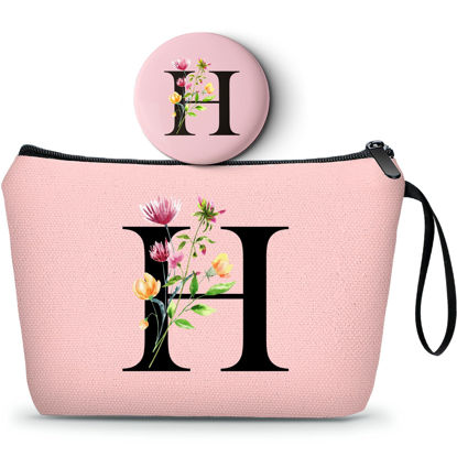 Picture of SEAMOON Friend Birthday Gifts for Women,Appreciation Gifts for Coworkers,Nurse Gifts,Bridesmaid Gifts,Makeup Bag with Mirror,Cosmetic Pouch,Sister Gifts,Personalized Gifts,Christmas Gifts,H