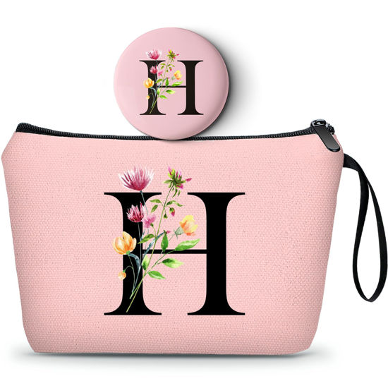 Picture of SEAMOON Friend Birthday Gifts for Women,Appreciation Gifts for Coworkers,Nurse Gifts,Bridesmaid Gifts,Makeup Bag with Mirror,Cosmetic Pouch,Sister Gifts,Personalized Gifts,Christmas Gifts,H