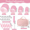 Picture of obeoby 50 Pcs in 1 Pack 4 Sizes Hair Rollers with Gift Makeup Bag, 24 Pcs Rollers Hair Curlers Self Grip Hair Rollers with 24 Pcs Hair Clips, Comb, 25/36/48/60 mm Curlers for Volume Medium Long Hair