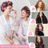 Picture of obeoby 50 Pcs in 1 Pack 4 Sizes Hair Rollers with Gift Makeup Bag, 24 Pcs Rollers Hair Curlers Self Grip Hair Rollers with 24 Pcs Hair Clips, Comb, 25/36/48/60 mm Curlers for Volume Medium Long Hair