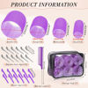 Picture of obeoby 4 Sizes Rollers Hair Curlers, 50 Pcs Set Jumbo Hair Rollers 25mm 36mm 48mm 60mm Self Grip Hair Rollers with Clips, Curlers for Long/Short Hair, Purple