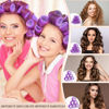 Picture of obeoby 4 Sizes Rollers Hair Curlers, 50 Pcs Set Jumbo Hair Rollers 25mm 36mm 48mm 60mm Self Grip Hair Rollers with Clips, Curlers for Long/Short Hair, Purple