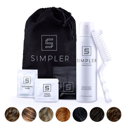 Picture of Simpler Hair Color for Men Kit for Full Gray Coverage - Medium Brown Men’s Hair Dye - Easy Hair or Beard Dye for 100% Gray Coverage - Ammonia Free Hair Color, Natural Beard Coloring for Men