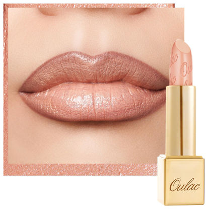 Picture of Oulac Matte Lipstick with Metallic Shine, Comfortable Creamy Texture, Smooth No Grainy Feeling, Vegan & Gluten Free, Full-Coverage Lip Colour 4.3g, Christmas Gifts for Women, GM06 Hugs