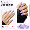 Picture of Modelones 32Pcs Purple Press on Nails, Upgrade Short Square Fake Nails, Reusable Nail Kit with Nail Glue Adhesive Tabs Mini Nail File, Nails Press Ons 16 Sizes
