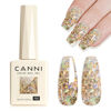 Picture of CANNI Glitter Gel Nail Polish 1pcs 9ml Nail Gel Broken Gold color Glitter Nail Polish Soak Off Uv LED Nail Lamp Prism Flash Series Nail Art Manicure Salon DIY Home
