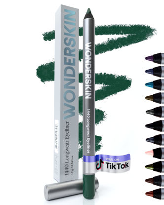 Picture of Wonderskin 1440 Longwear Green Eyeliner Pencil - Waterproof, Sharpenable Eyeliner Pencil and Smudge Proof Green Eye Liner Pencils (Pine)