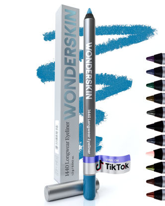 Picture of Wonderskin 1440 Longwear Blue Eyeliner Pencil - Waterproof, Sharpenable Eyeliner Pencil and Smudge Proof Blue Eye Liner Pencils (Aqua)