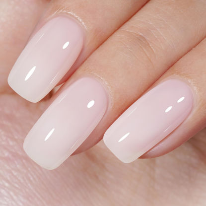 Picture of TOMICCA Gel Nail Polish, Milky White Gel Polish, Nude Gel Polish Translucent Jelly Gel Polish Natural Color Soak Off UV White Gel Nail Polish for French Manicure