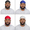 Picture of 4PCS Silky Durags for Men Women 360 Waves with 1 Wave Cap, Silky Satin Durag Extra Long Tails