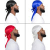 Picture of 4PCS Silky Durags for Men Women 360 Waves with 1 Wave Cap, Silky Satin Durag Extra Long Tails