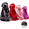 Picture of 4PCS Silky Durags for Men Women 360 Waves with 1 Wave Cap, Silky Satin Durag Extra Long Tails