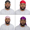 Picture of 4PCS Silky Durags for Men Women 360 Waves with 1 Wave Cap, Silky Satin Durag Extra Long Tails