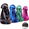 Picture of 4PCS Silky Durags for Men Women 360 Waves with 1 Wave Cap, Silky Satin Durag Extra Long Tails