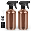 Picture of Bontip Glass Spray Bottle, Amber Glass Spray Bottle Set & Accessories for Non-toxic Window Cleaners Aromatherapy Facial Hydration Watering Flowers Hair Care (2 Pack/8 oz) (Amber)