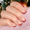 Picture of Modelones Christmas Press on Nails, Red Chrome French Short Square Fake Nails, Reusable Nail Kit with Nail Glue Adhesive Tabs Mini Nail File, Nails Press Ons 32Pcs16 Sizes