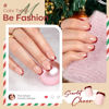 Picture of Modelones Christmas Press on Nails, Red Chrome French Short Square Fake Nails, Reusable Nail Kit with Nail Glue Adhesive Tabs Mini Nail File, Nails Press Ons 32Pcs16 Sizes