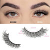 Picture of FARRED Natural Lashes Short Eyelashes Wispy False Mink Lash Pack 14 Pair Natural Look Fluffy Cat Eye Strip Eyelash Small Fake Lashes Full Pestañas Sets for MUA and Beginners Daily Makeup (F1 | 8-14mm)