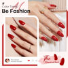 Picture of Modelones Press on Nails Almond, Red Short Almond Fake Nails, Reusable Nail Kit with Nail Glue Adhesive Tabs Mini Nail File, Nails Press Ons 32 Pcs16 Sizes, Valentine Gift