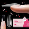 Picture of Beetles Tipex Instant Apex Nail Tips,120Pcs Pre-building Pre-Etched Gel Nail Tips Long Coffin Thicker Acrylic Nails Strong Full Cover False Nail Extension Building Gel Press-on Nails for Flat Nails