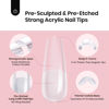 Picture of Beetles Tipex Instant Apex Nail Tips,120Pcs Pre-building Pre-Etched Gel Nail Tips Long Coffin Thicker Acrylic Nails Strong Full Cover False Nail Extension Building Gel Press-on Nails for Flat Nails