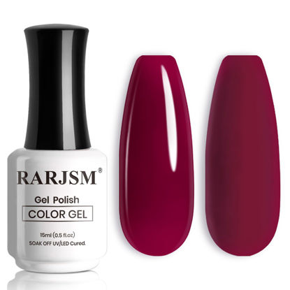 Picture of RARJSM Dark Megenta Purple Nude Gel Nail Polish Neutral Skin Tone Sheer Purple Jelly Gel Polish 15ml Single Bottle Transparent Nail Gel Polish Soak off UV LED Cured for Home Salon DIY Manicure