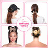 Picture of Styla Hair 2pk Mouse Ear Scrunchies for Kids Velvet Hair Bow Scrunchies for Women - Sparkle Sequins Mouse Hair Bands for Pony Tail Orejas de Minnie Mouse (Leopard)
