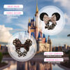Picture of Styla Hair 2pk Mouse Ear Scrunchies for Kids Velvet Hair Bow Scrunchies for Women - Sparkle Sequins Mouse Hair Bands for Pony Tail Orejas de Minnie Mouse (Leopard)