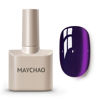 Picture of MAYCHAO 15ML Silk Purple Cat Eye Gel Nail Polish 1Pc Purple Cat Eye Gel Polish with Magnet Soak off Holographic Magnetic Nail Polish for Nail Art Manicure Salon DIY at Home, 0.5 OZ