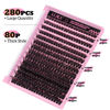 Picture of 280Pcs Wispy Individual Lashes DIY Eyelash Extensions 8-16MM Fluffy D Curl Lash Extensions Lash Clusters 80D Cluster Eyelashes DIY at Home by ALICE