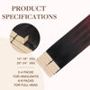 Picture of GOO GOO Tape in Hair Extensions Human Hair, 1/99 Balayage Jet Black to Red, 14inch 25g 10pcs, Thick Ends Straight Seamless Tape in, Invisible Tape in Hair Extensions Human Hair