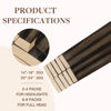 Picture of GOO GOO Tape in Hair Extensions Human Hair, 2/6 Dark Brown Highlighted Chestnut Brown, 20inch 30g 10pcs, Thick Ends Straight Seamless Tape in, Invisible Tape in Hair Extensions Human Hair