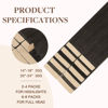 Picture of GOO GOO Tape in Hair Extensions Human Hair, 1C Mocha Brown, 24inch 30g 10pcs, Thick Ends Straight Seamless Tape in, Invisible Tape in Hair Extensions Human Hair