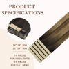 Picture of GOO GOO Tape in Hair Extensions Human Hair, 4D/14/5B Brunette Balayage, 18inch 25g 10pcs, Thick Ends Straight Seamless Tape in, Invisible Tape in Hair Extensions Human Hair