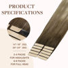 Picture of GOO GOO Tape in Hair Extensions Human Hair, 3/8/613 Balayage Walnut Brown to Ash Brown and Blonde, 22inch 30g 10pcs, Thick Ends Straight Seamless Tape in, Invisible Tape in Hair Extensions Human Hair