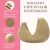 Picture of GOO GOO Tape in Hair Extensions Human Hair, 7 Bronde,20inch 100g 40pcs, Thick Ends Straight Seamless Tape in, Invisible Tape in Hair Extensions Human Hair