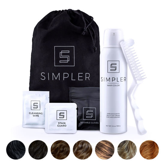 Picture of Simpler Hair Color for Men Color Kit for Full Gray Coverage - Natural Black Hair & Beard Dye for Men - Easy Hair Color Kit for 100% Gray Hair Coverage - Jet Black Hair Dye