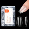Picture of modelones Extra Short Coffin Nail Tips, Pre-shaped Gel x Nail Tips Full Cover Fake Nails Soft Gel Acrylic Nail Tips Nail Extension False Gel x Nail Kit 216PCS 12Sizes
