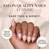 Picture of Glamnetic Press On Nails - Café Crème | Semi-Transparent Light Brown French Tip Short Almond False Nails, Reusable Stick On Fake Nails with Glue | Salon Quality | 15 Sizes - 30 Nail Kit