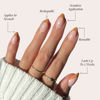Picture of Glamnetic Press On Nails - Café Crème | Semi-Transparent Light Brown French Tip Short Almond False Nails, Reusable Stick On Fake Nails with Glue | Salon Quality | 15 Sizes - 30 Nail Kit