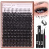 Picture of Geeneiya Cluster Eyelash Extensions Kit Bottom Lash Clusters 10-20mm DIY Lash Extension Kit Wispy Volume Individual Eyelashes with Waterproof Lash Bond and Seal Applicator for Beginners